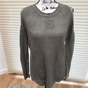 Olive Green/Gray Knit Sweater